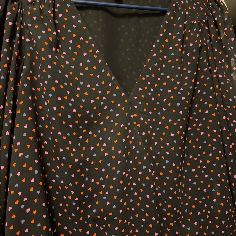 Heart Patterned long sleeve blouse